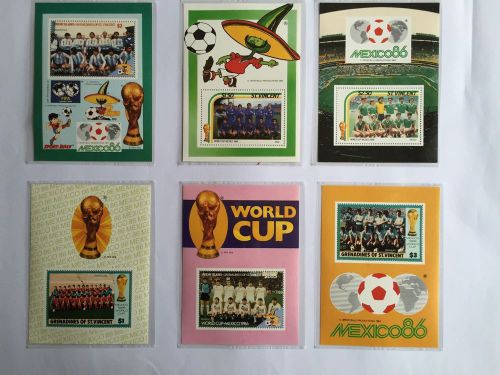 World cup 1986 mexico grenadines of st.vincent stamp collection x 6