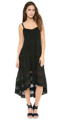 Twelfth Street By Cynthia Vincent Western High Low Dress In Black Size P $325