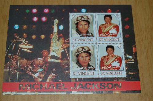 Michael Jackson St Vincent 1985 Stamp Sheet MNH Mint