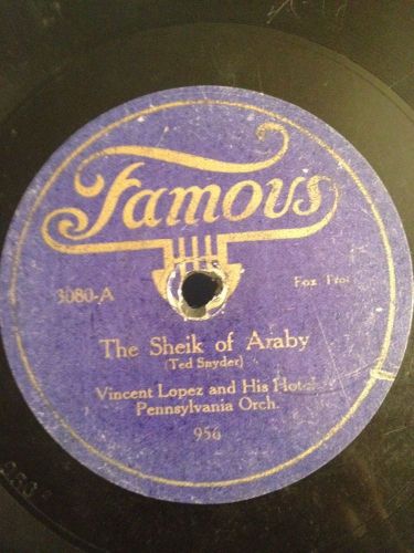 Famous 78 RPM Vincent Lopez 3080 Sheik Of Araby V