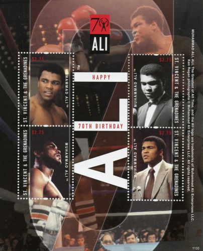 St Vincent &amp; Grenadines 2011 MNH Muhammad Ali 70th Bday 4v M/S II Boxing Stamps