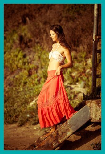 NWT Bright Red SUNAHARA Il Vento Skirt in POPPY Size 1 (XS-S) Boho Gypsy Beach