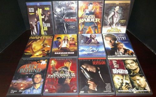 Lot of 12 dvd dvds action thriller tomb raider punisher desperado the saint look