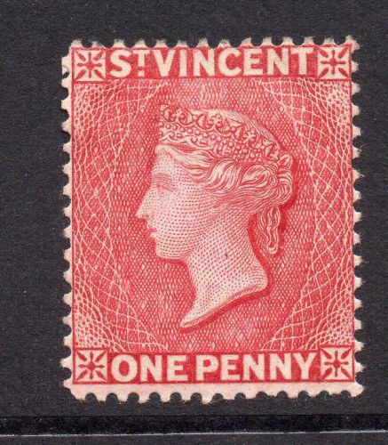 St vincent 1 penny stamp c1885-93 mounted mint