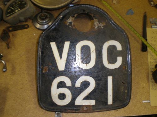 Vintage  veteran motorcycle rear number  plate rudge,vincent, velocette ?