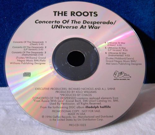 The Roots Concerto Of The Desperado/UNIverse At War 6 track CD PROMO single