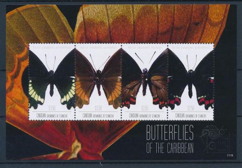 [33174] canouan st. vincent 2011 butterflies  mnh sheet