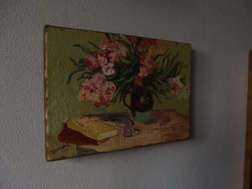 Postimpressionist original oil, painting, on canvas signed vincent van gogh, coa