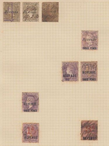 E1269 uk england revenue stamps lot. sold as is. st vincent grenadines
