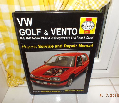 Haynes manual for vw golf gti mk3  ** vw vento &amp; golf haynes manual  ** unused
