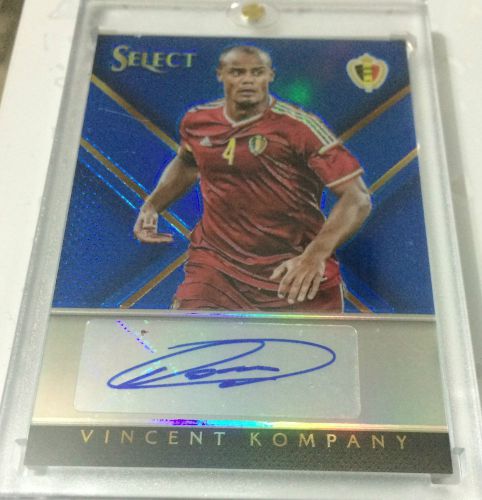 2015 panini select soccer signature card vincent kompany 80/85 blue