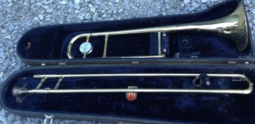 Vintage conn director trombone in carrying case + vincent bach corp mouthpiece