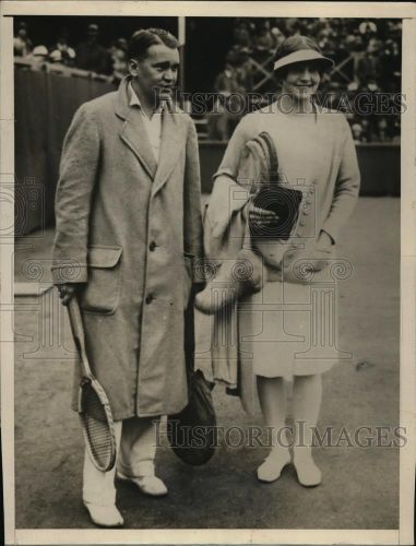 1926 Press Photo Tennis stars Helen Wills and Vincent Richards in Paris