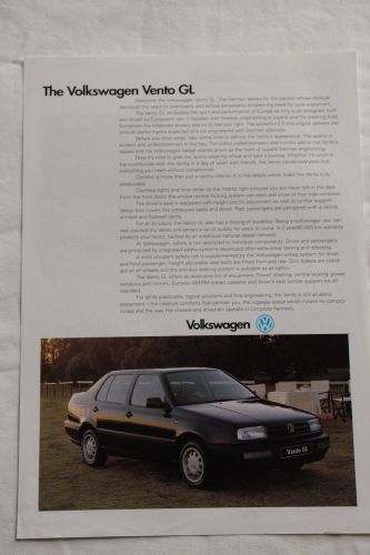 Volkswagon vento car advertising brochure  1990&#039;s