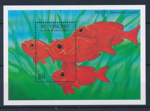 [33340] St. Vincent &amp; Grenadines 1993 Marine Life Fish MNH Sheet