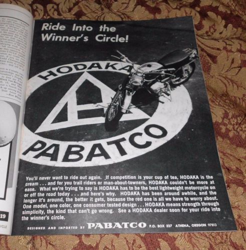1967 Mint Print Ad Poster Hodaka Pabatco Motorcycles Athena Oregon