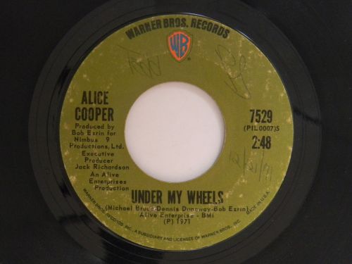 Alice Cooper 45 UNDER MY WHEELS / DESPERADO ~VG