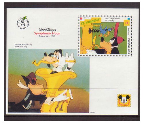 St Vincent 1992 Walt Disney Cartoon Films, Symphony Hour M/S - u/m