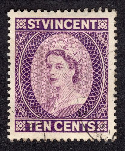 1955 St Vincent 10c Lilac SG 216 FINE USED R16982