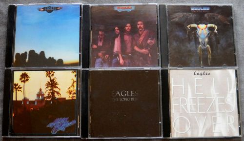 Eagles; 6 cd lot; hotel california;  desperado; the long run; hell freezes over