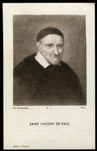Old holy card of st vincent of paul