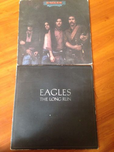 2 eagles lps: desperado asylum sd 5068 -the long run original vinyl records