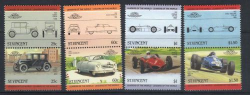 St vincent 1985 leaders of the world automobiles cars 4th series set mnh