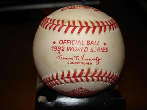 1992 world series rawlings oml baseball  fay vincent comm.