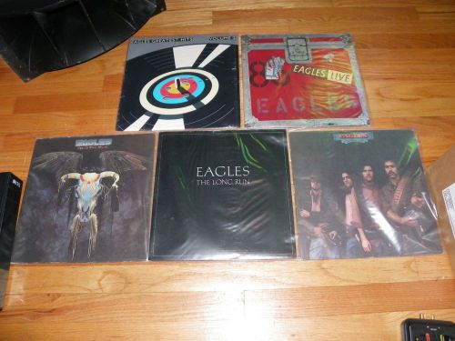 5 Record Eagles LP Lot w/ Live, Greatest Hits, Desperado, Long Run, One Nights