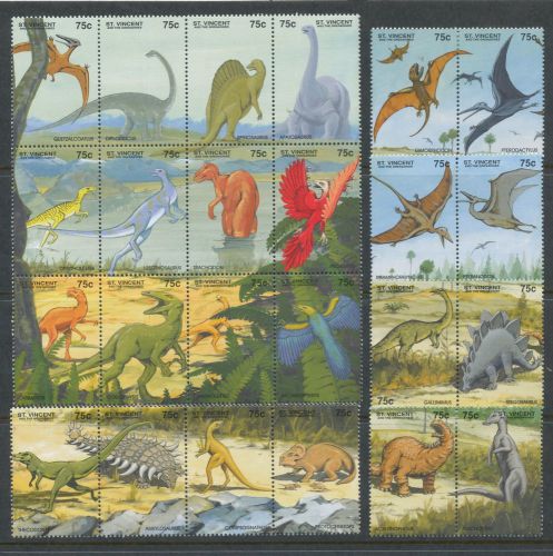St Vincent 1994 Prehistoric Animals (2nd series) 24 values mm