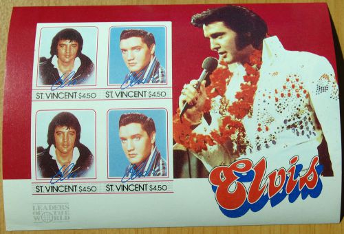 Elvis Presley St Vincent Leaders Of The World Imperforate Stamp Sheet MNH