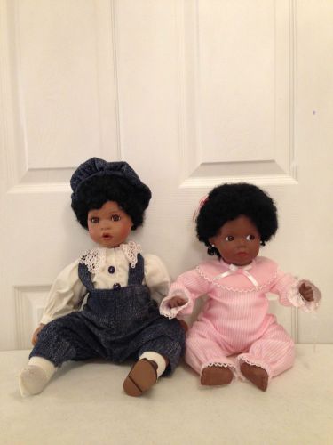 SUSAN WAKEEN &amp; VINCENT D FILIPO AFRICAN AMERICAN BABY DOLLS SET OF 2
