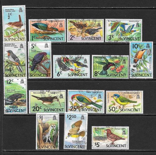 St. VINCENT - Lovely 1970 Native Birds Issues to $5 Used (Aug 0167)
