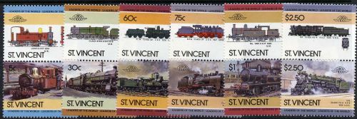St vincent 849-54 mnh trains, locomotives