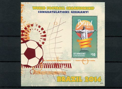 St Vincent &amp; Grenadines 2014 MNH World Cup Football Brazil Winner Germany 1v S/S