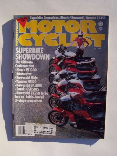 Motor Cyclist Magazine July 1984 Bimota Kawasaki Yamaha Honda Suzuki