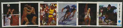St vincent seoul olympics 1988 stamps, sports, horse