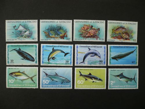 MNH GRENADINES OF ST.VINCENT 3 x SETS MARINE LIFE/FISHES/DOLPHINS