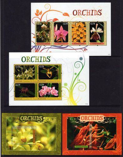 St. Vincent/Canouan 2012 Orchids 2 Sheetlets 4 + 2 M/S&#039;s MNH