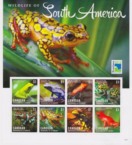 Canouan St Vincent - Wildlife of South America 2013 - 1311 Sheetlet of 8 MNH