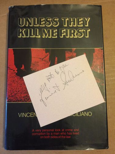 VINCENT The CAT SICILIANO SIGNED PAGE And UNLESS THEY KILL ME FIRST MAFIA MEMOIR