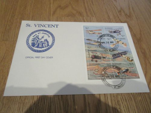 FDC Stamps St Vincent 1999 Different Aircraft 8 planes