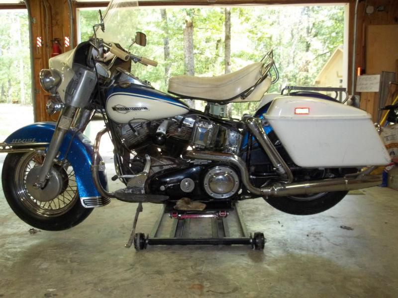 1964 FL Panhead Exultant condition touring bike blue & cream runs & rides great