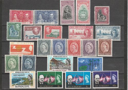 St vincent,kgvi &amp; early qeii , small collection with sets , mixed llm/mint nh