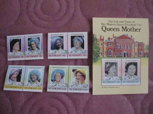 Queen Mother 85th Birthday 1985 St Vincent stamps, Souvenir Sheet