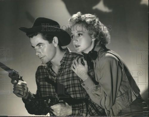 Press Photo Evelyn Keyes and Glenn Ford in Columbia&#039;s &#034;The Desperados&#034;.