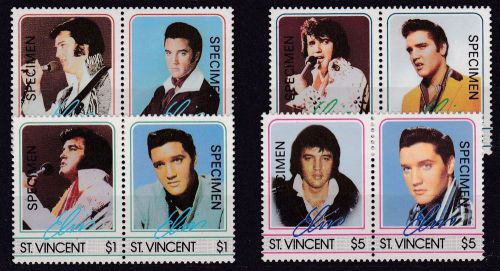 St vincent 1985  elvis presley set of 4 pairs to $5 m / n / h