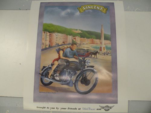 Poster Vincent Rapide Black Shadow Comet vintage 22x26 Literature motorcycle