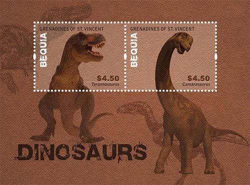Bequia St Vincent - Dinosaurs, Prehistoric, 2012 - S/S MNH
