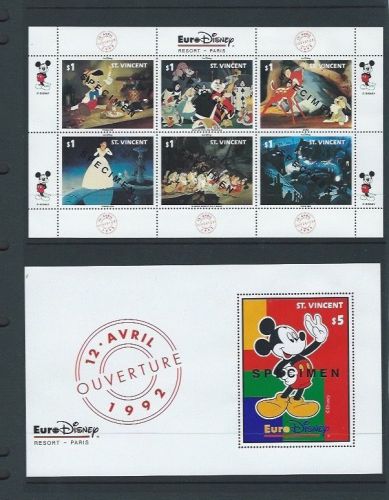 St Vincent 1992 UMM Opening of Euro-Disney Resort Park Sheetlets